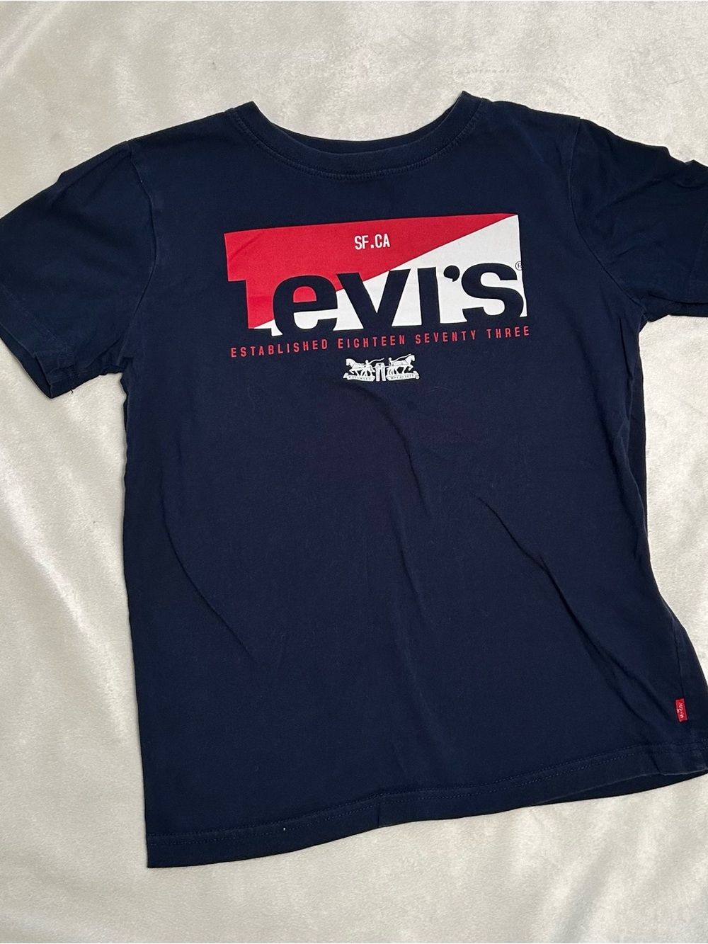 Levi's Navy Tee with Red & White Graphic